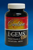 CarlsonLabs E-GEMS ELITE 400 IU 120 Soft Gels