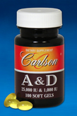 CarlsonLabs VITAMINS A & D 25,000 IU & 1,000 IU 250 SOFT GELS