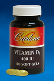 CarlsonLabs VITAMIN D 400 IU 100 SOFT GELS