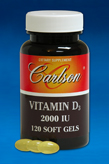 CarlsonLabs VITAMIN D 2000 IU 120 Soft Gels