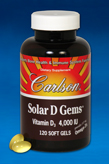 CarlsonLabs SOLAR D GEMS 4000 IU 120 Soft Gels