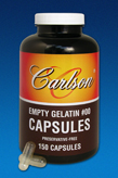 CarlsonLabs EMPTY GELATIN #00 (LARGE) 150 CAPSULES