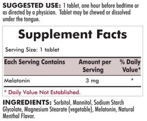 KirkmanLabs Melatonin 3 mg Chewable Tablets 100ct