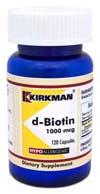 KirkmanLabs d-Biotin 1000 mcg - Hypoallergenic 120 ct 