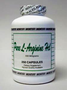 Montiff, PURE L-ARGININE HCL 500 MG 250 CAPS