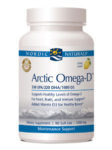 Nordic Naturals, ARCTIC OMEGA-D LEMON FLAVOR 180 GELS