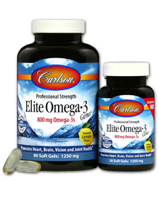 CarlsonLabs, ELITE OMEGA 3 GEMS 90+30 SOFTGELS