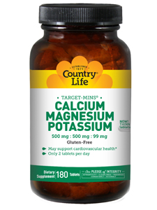 Country Life, CALCIUM/MAGNESIUM/POTASSIUM 180 TABS