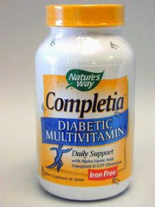 Nature's Way, COMPLETIA DIABETIC MULTIVITAMIN 90 TABS