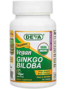 Deva Nutrition, VEGAN GINKGO BILOBA 300 MG 90 TABS