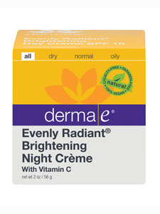 DermaE Natural Bodycare, EVENLY RADIANT NIGHT CRÈME 2 OZ