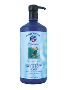 Omega Nutrition, NATURAL FACE & BODY SOAP 32 OZ