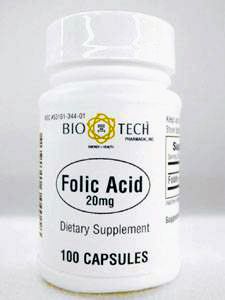 Bio-Tech, FOLIC ACID 20 MG 100 CAPS