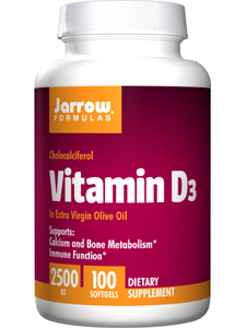 Jarrow Formulas, VITAMIN D3 2500 IU 100 SOFTGELS