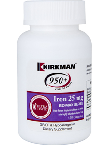 KirkmanLabs professional, IRON BIO-MAX SERIES 25MG 120 CAPS