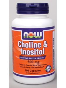 Now Foods, CHOLINE & INOSITOL 500 MG 100 CAPS