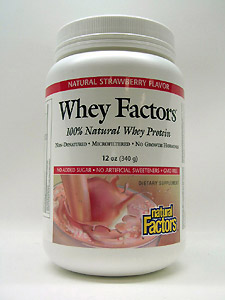 Natural Factors, WHEY FACTORS POWDER MIX STRAWBERRY 12 OZ