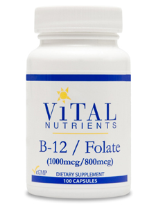 Vital Nutrients, VITAMIN B12 W/FOLATE 100 CAPS