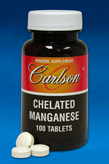 CarlsonLabs CHELATED MANGANESE 100 TABLETS