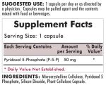 P-5-P (Pyridoxal 5-Phosphate, Vitamin B-6 Metabolite) 50 mg - Hypoallergenic 100 ct