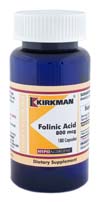 KirkmanLabs Folinic Acid 800 mcg - Hypoallergenic 180 ct. 