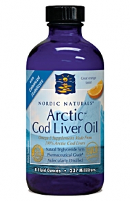 Nordic Arctic Cod Liver Oil strawberry flavor 16oz.