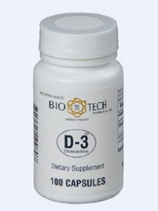 Bio-Tech, D3 (CHOLECALCIFEROL) 1000 IU 100 CAPS