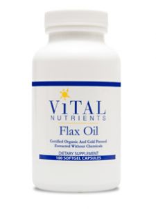 Vital Nutrients, FLAX OIL CAPS 1000 MG 100 GELS