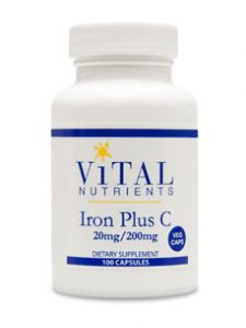Vital Nutrients, IRON PLUS C 100 VCAPS