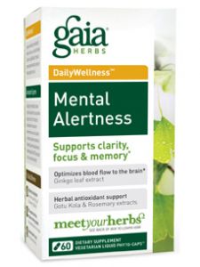 Gaia Herbs, MENTAL ALERTNESS 60 LVCAPS