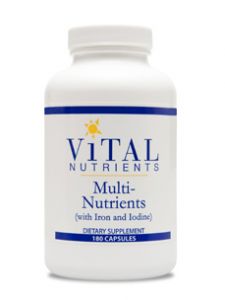 Vital Nutrients, MULTI-NUTRIENTS W/IRON & IODINE 180 CAPS