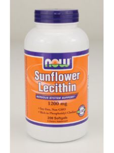 Now Foods, SUNFLOWER LECITHIN 1200 MG 200 SOFTGELS