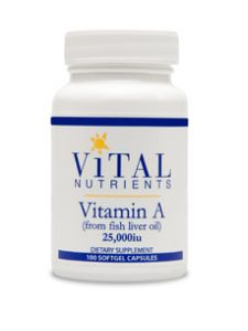 Vital Nutrients, VITAMIN A 25,000 IU 100 GELS